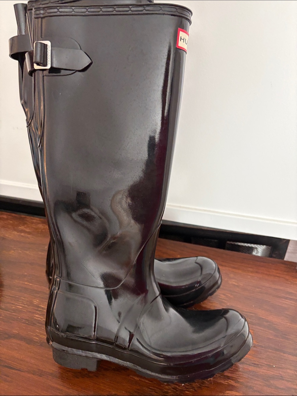 HUNTER Original Adjustable Gloss Tall Rain Boots Size 6